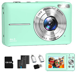 Appareil Photo Numérique Enfant VURAHOME DC403 44MP Zoom 16X Écran 2,4" 128Go Vert