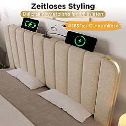 Avis Pugsdrly Structure de lit double - avec recharge USB - 90 x 200 cm