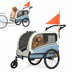 Remorque vélo 2 en 1 pour chien, poussette pliable, max 50 kg, protection pluie