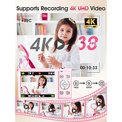 Appareil Photo Numérique Enfant VURAHOME DC402 4K 48MP Zoom 16X Écran 2,8" 128Go Rose