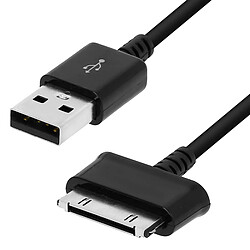 Avizar Câble 30 Broches Samsung vers USB-A pour Galaxy Tab 1 / 2 / 3 / Note 10.1 Noir