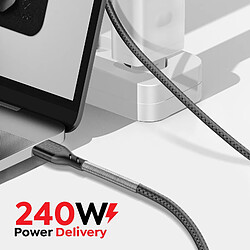 Forcell Câble USB-C vers USB-C 240W Power Delivery 3.1 Tressé Carbone 1m Noir pas cher