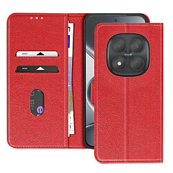 Avizar Étui pour Redmi Note 15 Pro 5G Chesterfield Grainé Fonction Stand Rouge
