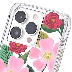 Rifle Paper Co. Rifle Paper Coque pour iPhone 14 Pro Max Motif Floral Antimicrobienne Rose