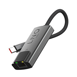 LNQ Adaptateur Ethernet USB-C 2.5 Gb/s avec Port RJ45 et Câble Tressé Gris foncé