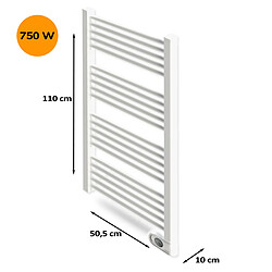 Avis Sèche-serviettes électrique à inertie sèche HJM, 750 W, Noor, Blanc