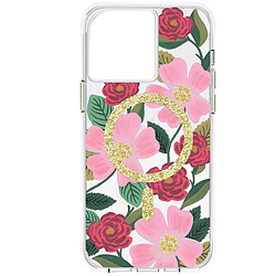 Rifle Paper Co. Rifle Paper Coque pour iPhone 14 Pro Max MagSafe Motif Floral Antimicrobienne Rose