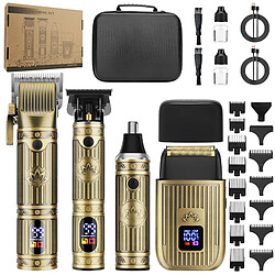 INF Kit de toilettage professionnel 4-en-1 pour hommes - Édition Or