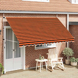 vidaXL Auvent manuel rétractable 350 cm Orange et marron