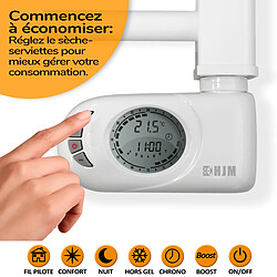 Sèche-serviettes électrique à inertie sèche HJM, 750 W, Noor, Blanc