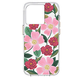 Rifle Paper Co. Rifle Paper Coque pour iPhone 14 Pro Motif Floral Roseraie Antimicrobienne Rose