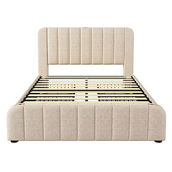 Pugsdrly Structure de lit double - avec recharge USB - 140 x 200 cm pas cher