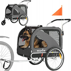 Remorque vélo 2 en 1 pour chien, poussette pliable, max 40 kg, étanche et sécurisée