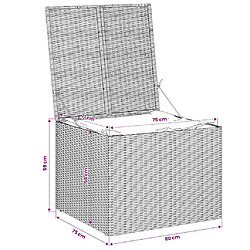 vidaXL Boîte de rangement de jardin mélange beige 291L résine tressée pas cher
