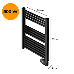Acheter Sèche-serviettes électrique à inertie sèche HJM, 500 W, Square, Noir