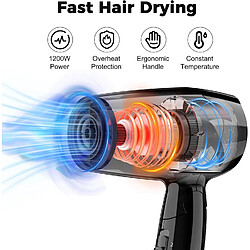 YASHE Mini Sèche-Cheveux Pliable, Sèche Cheveux de Voyage Léger avec 2 Modes