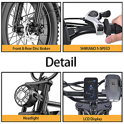 Acheter Vélo électrique headeer BK20 48V 20Ah 1000W autonomie 80km freins disque double suspension
