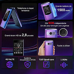 Avis HAMTOD T8 4G Téléphone Portable Senior à Clapet Bleu
