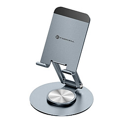 Forcell Support Bureau Pliable Fold Stand 3 en Aluminium Base Ronde Rotative Gris