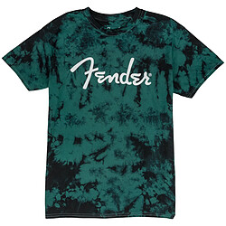 Spaghetti Logo Tie-Dye T-Shirt Blue L Fender