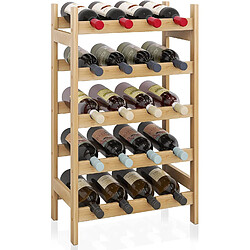 Vendos85 Casier à vin en bambou 5 niveaux pour 20 bouteilles