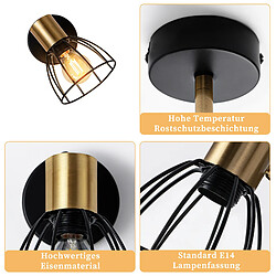 ZMH Applique Vintage Noire E14 40w Pour Pour Cage D'escalier Salon