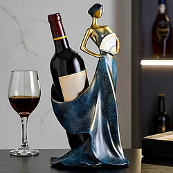 Vendos85 Casier à vin décoratif en résine pour comptoir femme bleu