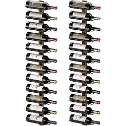 Vendos85 Étagère à vin murale en bois et métal – 24 bouteilles