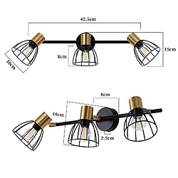 ZMH Applique Murale Intérieur 3 Flammes E14 Lampe De Salon Max.25w pas cher