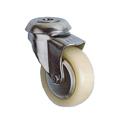 RHOMBUS UNIC Roulette pivotante caoutchouc 42 mm avec pare-fils métal