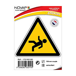 NOVAP Panneau adhésif triangle Danger de chute 100 mm