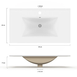 Acheter Idmarket Vasque à encastrer rectangle en céramique blanche L. 81 x l. 46 x H. 17 cm