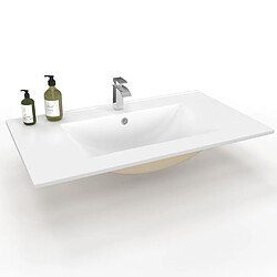 Idmarket Vasque à encastrer rectangle en céramique blanche L. 81 x l. 46 x H. 17 cm