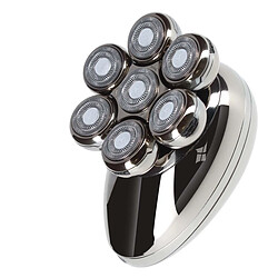 Avizar Rasoir Électrique Rechargeable avec Lames Rotatives pour la Barbe / Crâne Argent