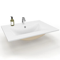 Idmarket Vasque à encastrer rectangle en céramique blanche L. 61 x l. 46 x H. 17 cm