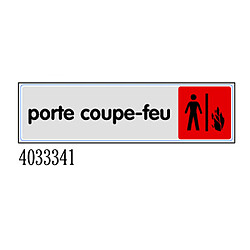 NOVAP Plaque porte coupe-feu 170 x 45 mm - Bordure bleue