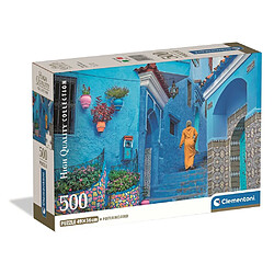 Clementoni Puzzle Compact 500 pièces Blue Street of Chefchaouen