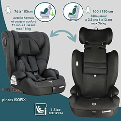 Siege auto évolutif - BAMBISOL - AY575N - Groupe 1/2/3 - I-Size - Isofix - Réducteur - Noir