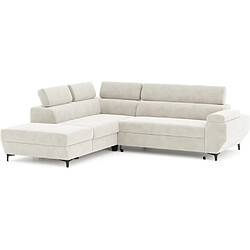 CONFORTEAM MIKY - Canapé d'angle convertible réversible - Beige