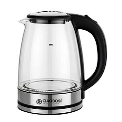 Avizar Bouilloire Électrique 2L 1500W en Verre Borosilicate avec Arrêt Automatique