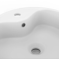Idmarket Vasque à poser ronde en céramique blanche L. 41 x l. 41 x H. 15,5 cm pas cher