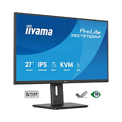 iiyama ProLite XB2797QSNP-B1 - 27" QHD IPS USB-C Dock KVM LAN iiyama ProLite XB2797QSNP-B1 27" QHD IPS écran USB-C Dock 96 W KVM RJ45 LAN, haut-parleurs intégrés, USB hub