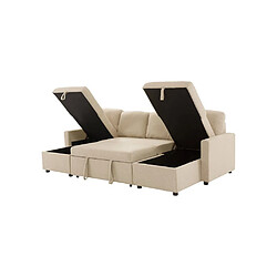 Acheter Mister Marcel MARCEL Canapé panoramique convertible beige - 4 places - L gauche