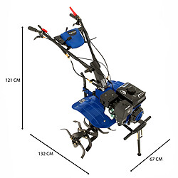 Monstershop Motobineuse à Essence 7,5 CV Cultivateur à Terre 212 CC 4 Temps 16 Lames pas cher