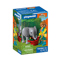 Playmobil 1 2 3 PLAYMOBIL Zoo bébé éléphant et soigneur 72092