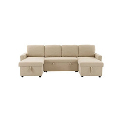 Avis Mister Marcel MARCEL Canapé panoramique convertible beige - 4 places - L gauche