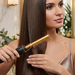 Avis Avizar Brosse Lissante Électrique pour Cheveux avec Chauffage Réglable Noir