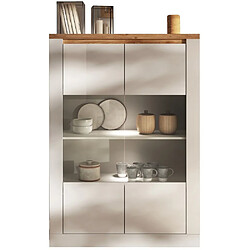 Calicosy IMOLA - Vitrine laquée blanc brillant et chêne Cadiz