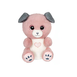 GIPSY TOYS Cutydoos Love Chien Peluche 23 cm - Rose poudré et gris