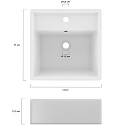Acheter Idmarket Vasque à poser carrée en céramique blanche L. 41 x l. 41 x H. 15,5 cm